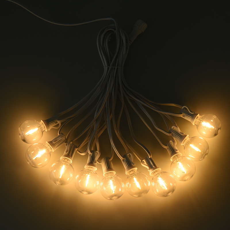 G40 Clip-on E12 Spirale warmweiße Lichterkette (weißer Stil)