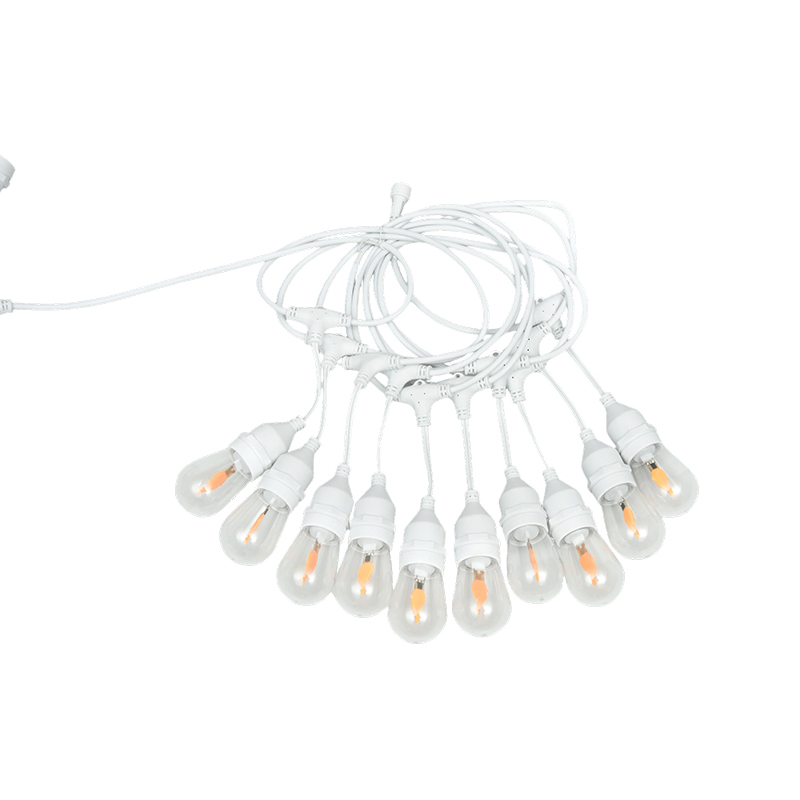 S14-Anhänger, Typ E27, spiralförmig, warmweiße Lichterkette, 3,5 V, Niederspannung, Sicherheitsmodell