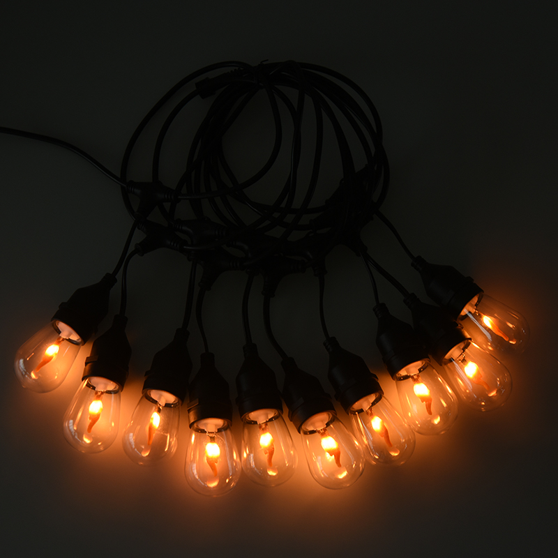S14-Anhänger, Typ E27, spiralförmig, warmweiße Lichterkette, 3,5 V, Niederspannung, Sicherheitsmodell