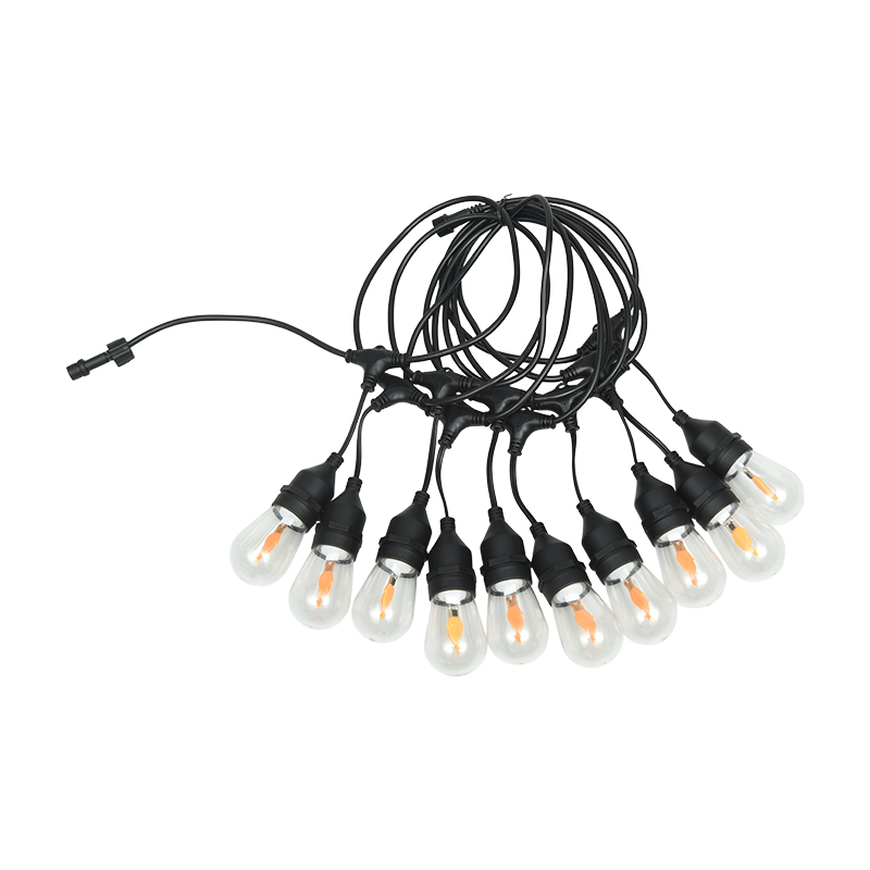 S14-Anhänger, Typ E27, spiralförmig, warmweiße Lichterkette, 3,5 V, Niederspannung, Sicherheitsmodell