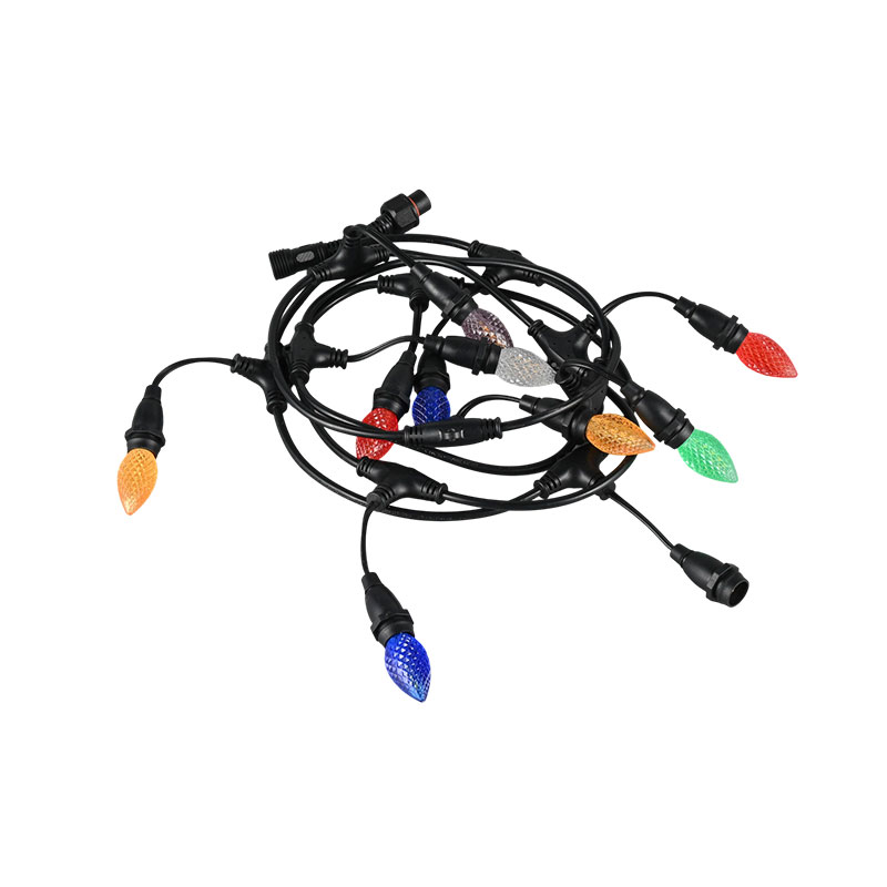 C7-Anhänger in Erdbeerform, Typ E12-Schraubsockel, farbige Lichterkette, 0,5 W, energiesparendes Modell