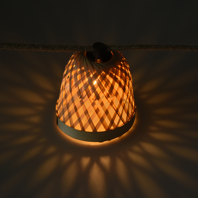 Bambusgeflecht G40 Solar-Lichterkette (5 Meter 10 Lichter)