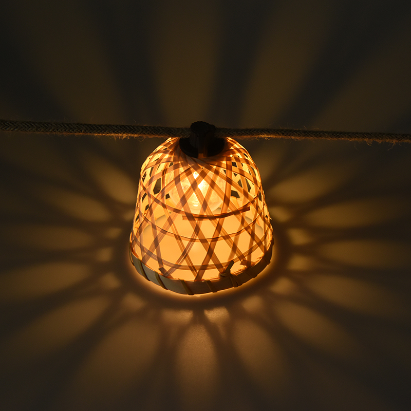 Bambusgeflecht G40 Solar-Lichterkette (5 Meter 10 Lichter)