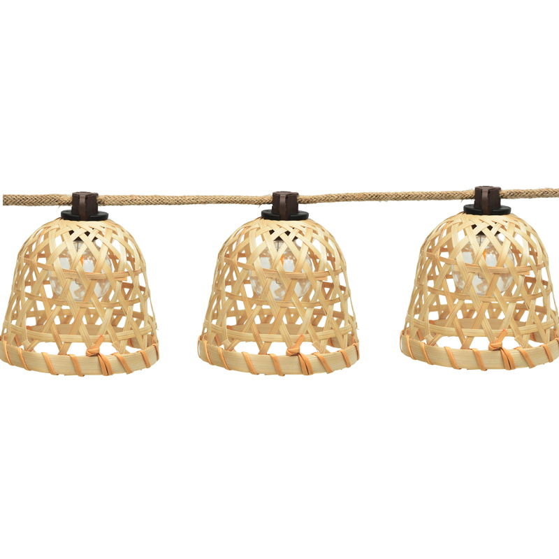 Bambusgeflecht G40 Solar-Lichterkette (5 Meter 10 Lichter)