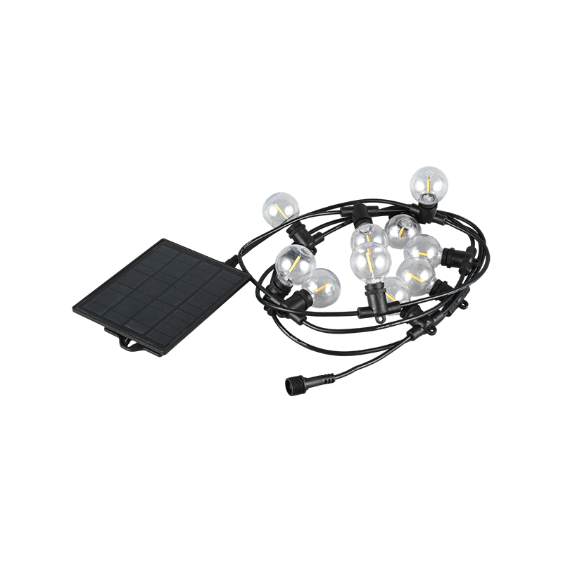 G40 integrierte Solar-Lichterkette (E12-Lampenfassung, 5 Meter, 10 Lichter)