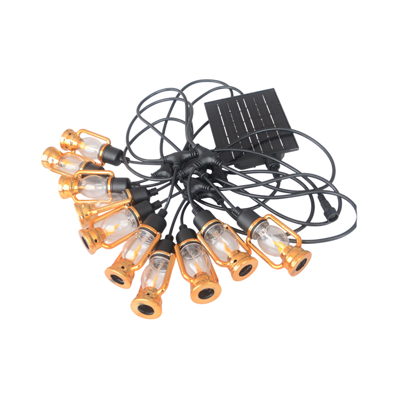 Flammenlichterkette im Vintage-Kutschenlaternen-Stil (Gold, 5 Meter, 10 Lichter)